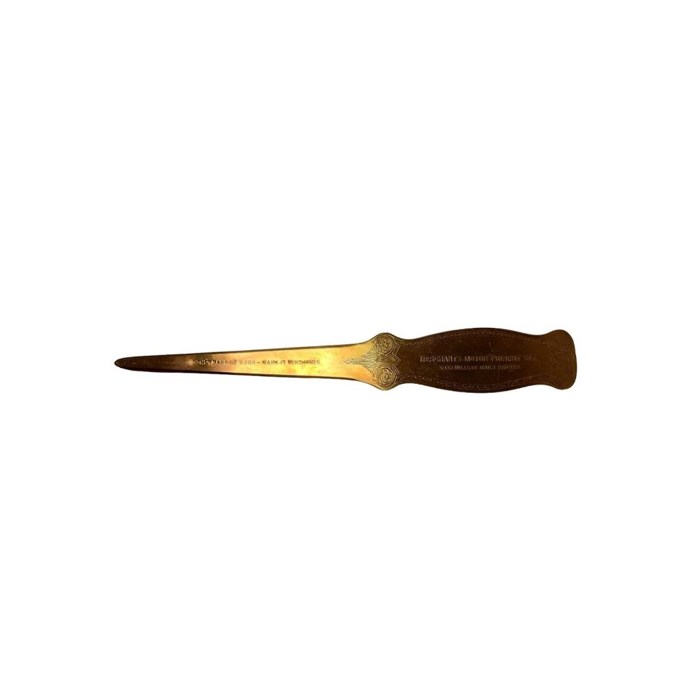Merchants Motor Freight Inc. Advertising Brass Letter Opener Vintage